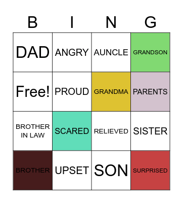 FAMILY FIRST Bingo Card