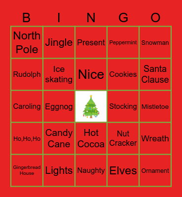 Holiday BINGO Card