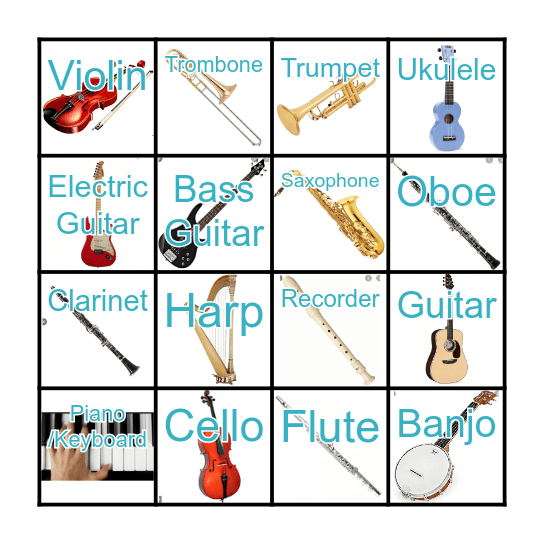 Tuned Musical Instruments BINGO Card