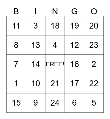 Winter WOnderland Bingo  Bingo Card