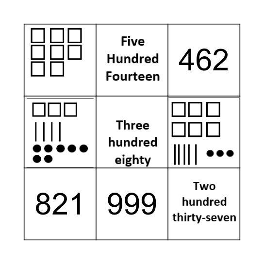 Forms of Numbers Bingo Card