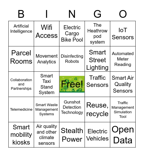 Smart Cities Bingo! Bingo Card