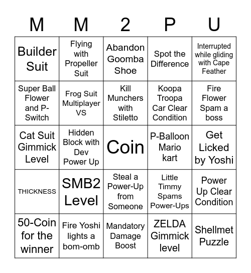MM2 Bingo Multiplayer Versus (Power-Up Edition) Bingo Card