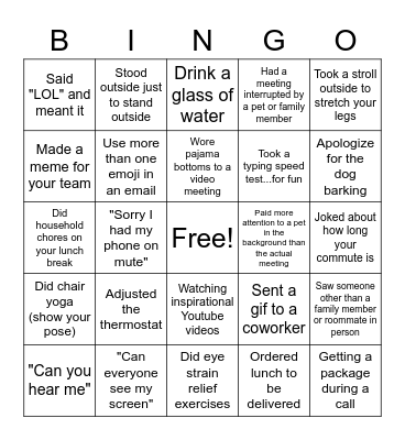 THANK YOU FOR CALLING Bingo Card