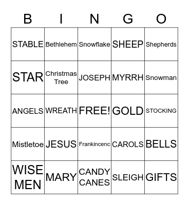 CHRISTMAS BINGO Card