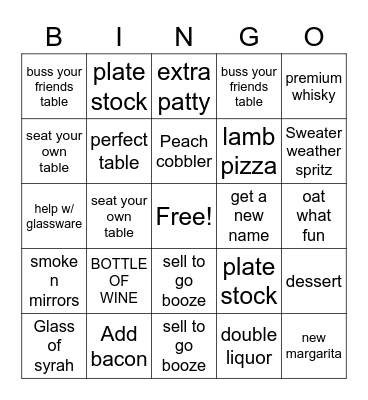 SERVER BINGO Card