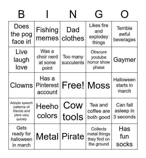 Laurence? Bingo Card