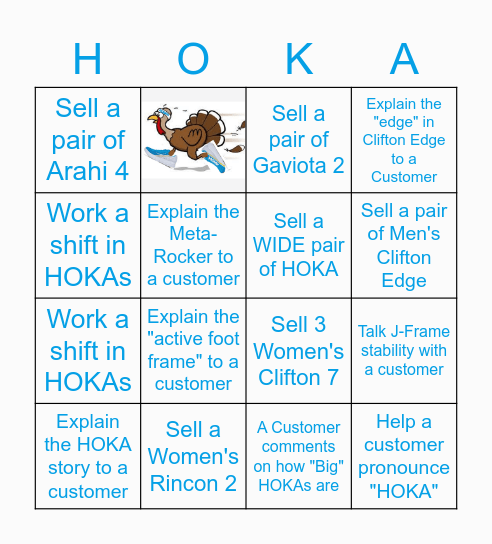 HOKA presents: Turkey Day Bingo! Bingo Card
