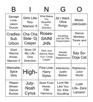 Fun Friday #2 Bingo Card
