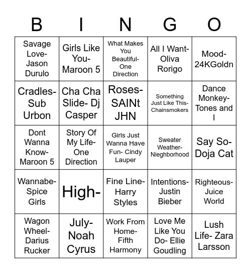 Fun Friday #2 Bingo Card