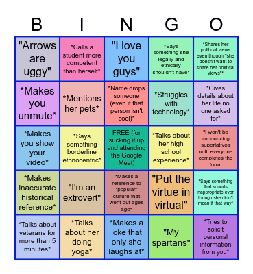 Mrs. Waldrop BINGO Card