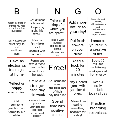 WK3 FINFIT BINGO Card