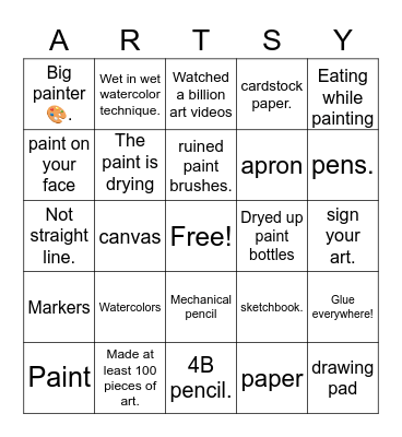 Art Bingo Card