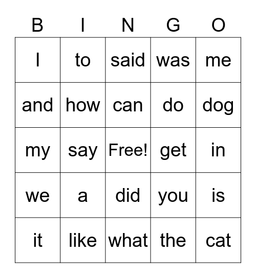 Reading BINGO Card