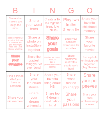 Little & Big Bingo! Bingo Card