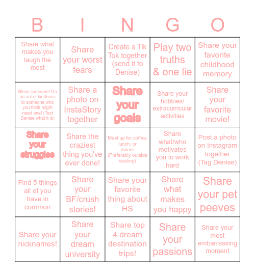 Little & Big Bingo! Bingo Card