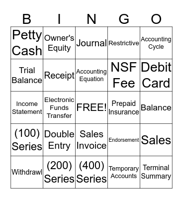 Accounting Bingo Card