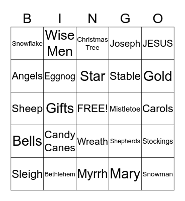 CHRISTMAS BINGO Card