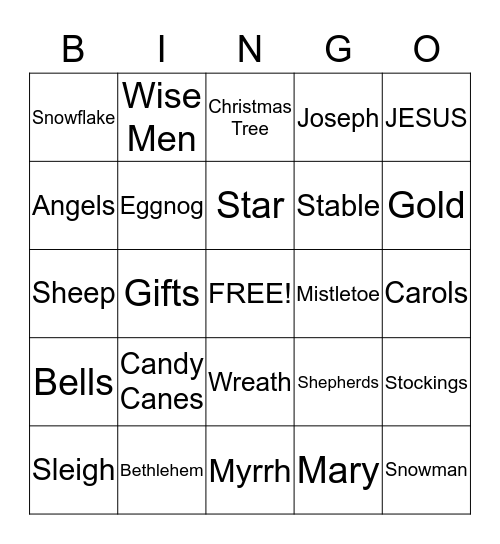 CHRISTMAS BINGO Card