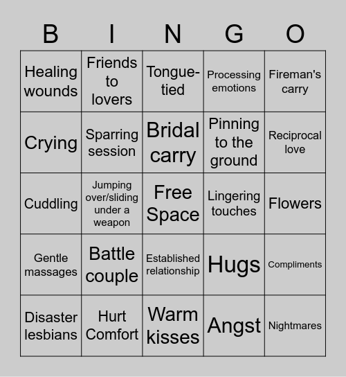 Fanfic Elements Bingo Card