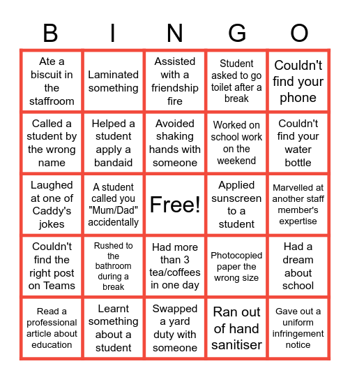 Term 4 Bingo Card