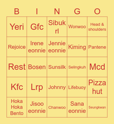 SKYROSE97 Bingo Card