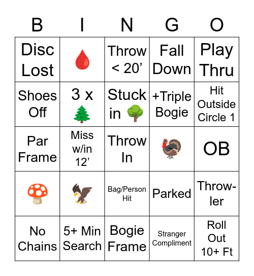 DG Graveyard Weekend Bingo Card