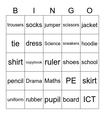 UNIT 2 Bingo Card