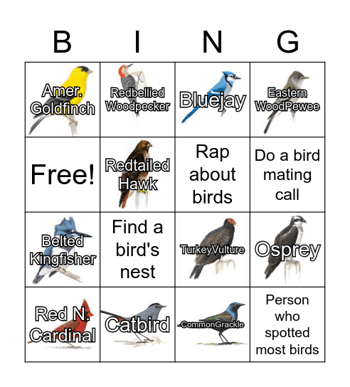 Bird Bingo Card