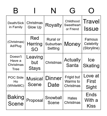 Hallmark Bingo Card