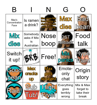 itsMIXnMAX Bingo Card
