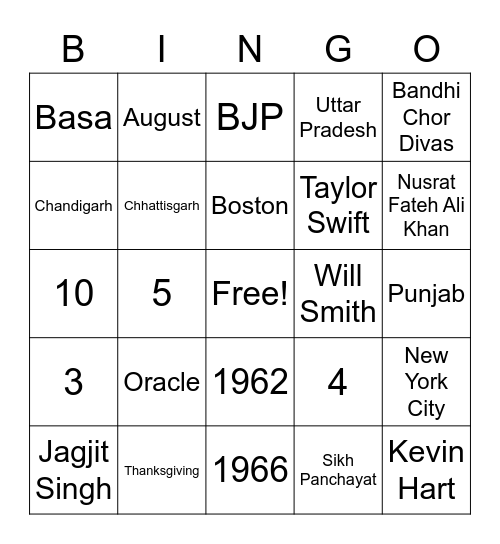 Channy's Birthday! Bingo Card
