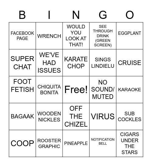 SHIP SHOW BINGO Card