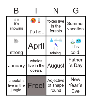 Fun All Year Bingo Card