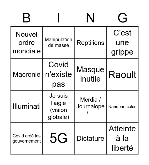 HoldUp Bingo Card