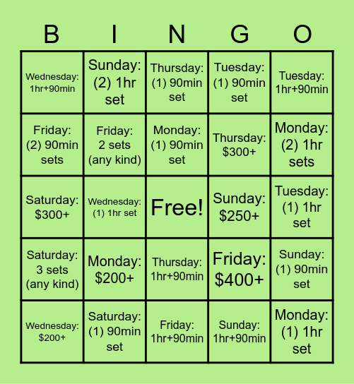 Holiday Gift Cards Bingo Card