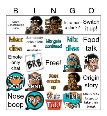 itsMIXnMAX Bingo Card