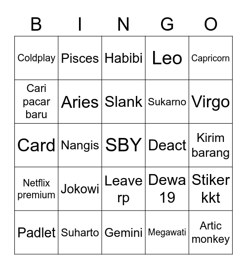 Crownspiracy Bingo Card