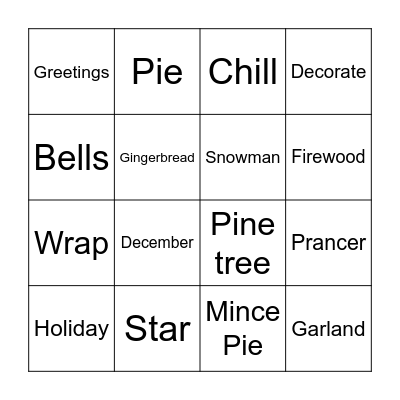 Christmas Bingo Card