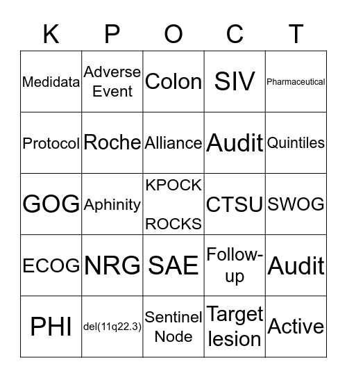 KPOCT ROCKS Bingo Card