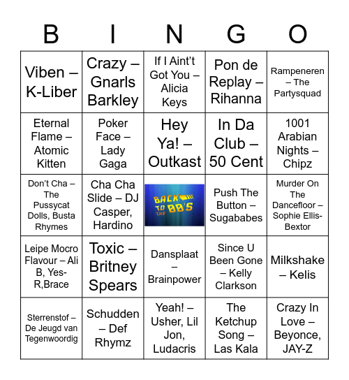 Back to the zero's Bingo Card