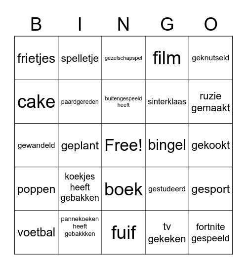 ZOEK IEMAND DIE ... Bingo Card