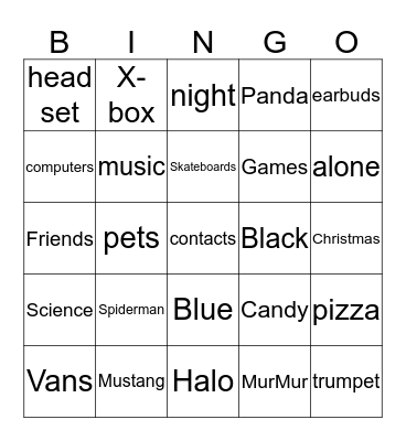Spiderman Bingo Card