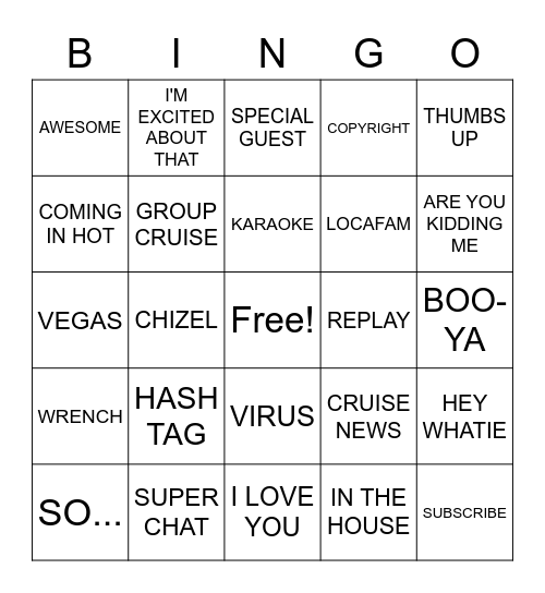 LA LIDO LOCA BINGO Card