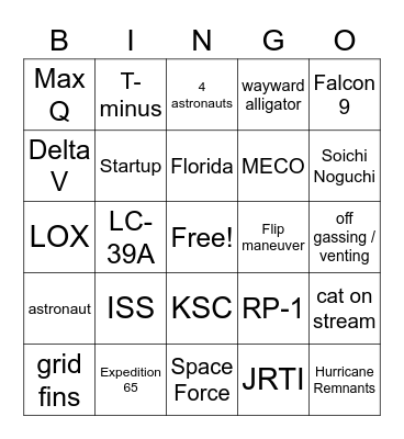 Crew-1 LAUNCH BINGO Card