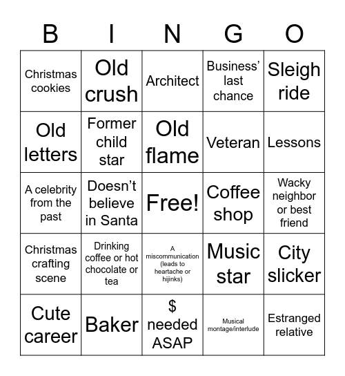 Hallmark Bingo Card