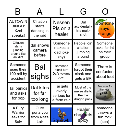 Fellowship BWL BALGO Bingo Card