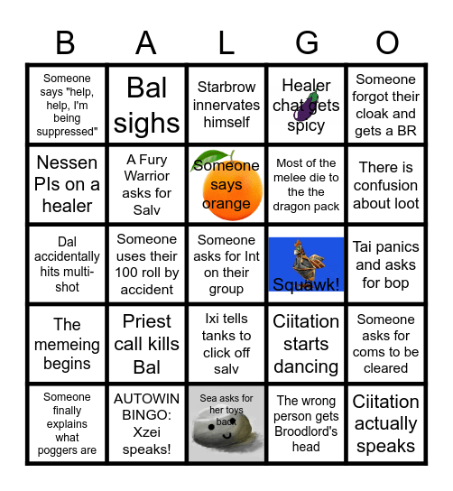 Fellowship BWL BALGO Bingo Card