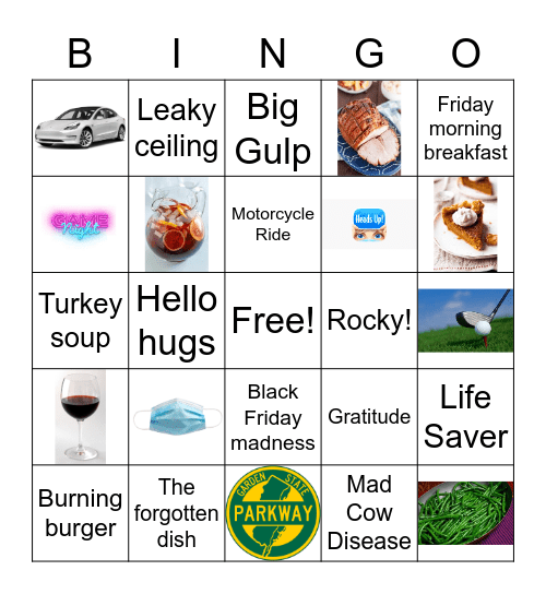 Joseph Family Thanksgiving Memory Bingo Card