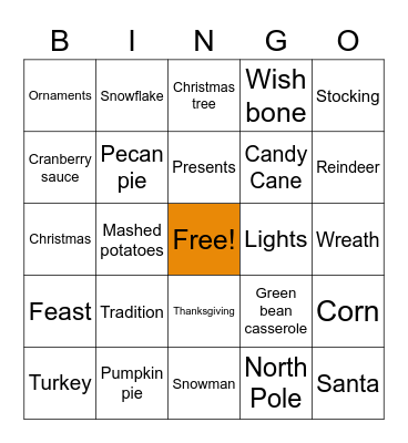 Holiday BINGO Card